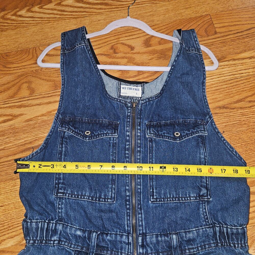 We The Free Front Zip Denim jumpsuit Size Large - Picture 5 of 6
